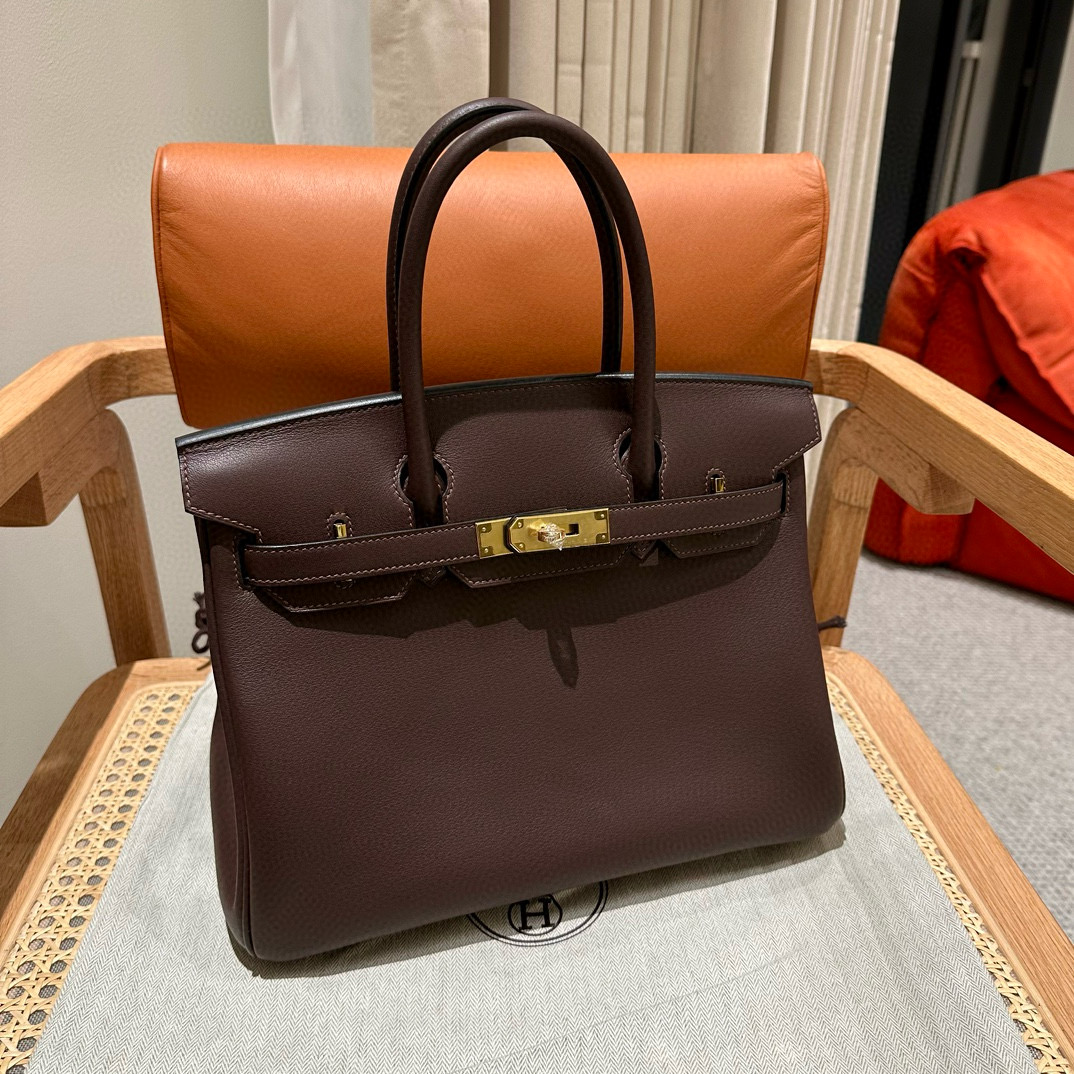 에르메스 Hermes Birkin 30cm Swift 47 Chocolate/gold