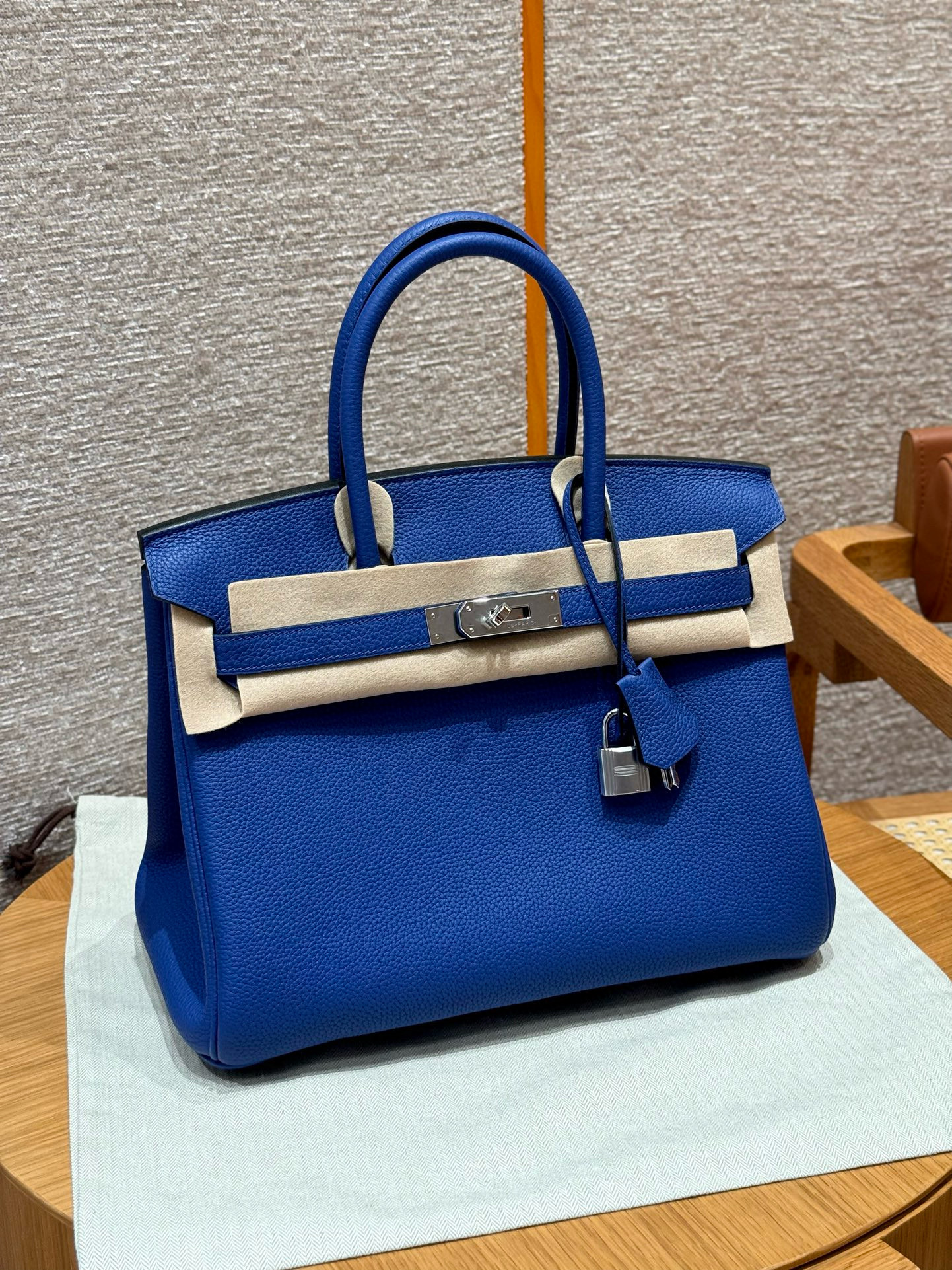 에르메스 Hermes Birkin 30cm Togo 7T Blue electric/silver