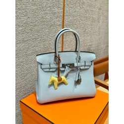 에르메스 Hermes Birkin 30cm Togo 08 Blue pale/silver