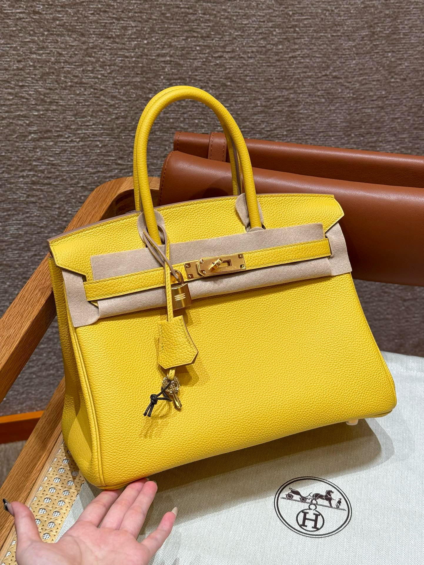 에르메스 Hermes Birkin 30cm Togo 9R Lime/gold