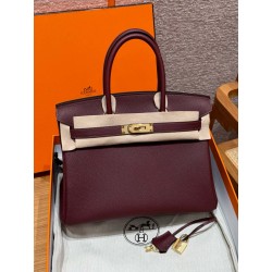 에르메스 Hermes Birkin 30cm Togo 55 Rouge H/gold