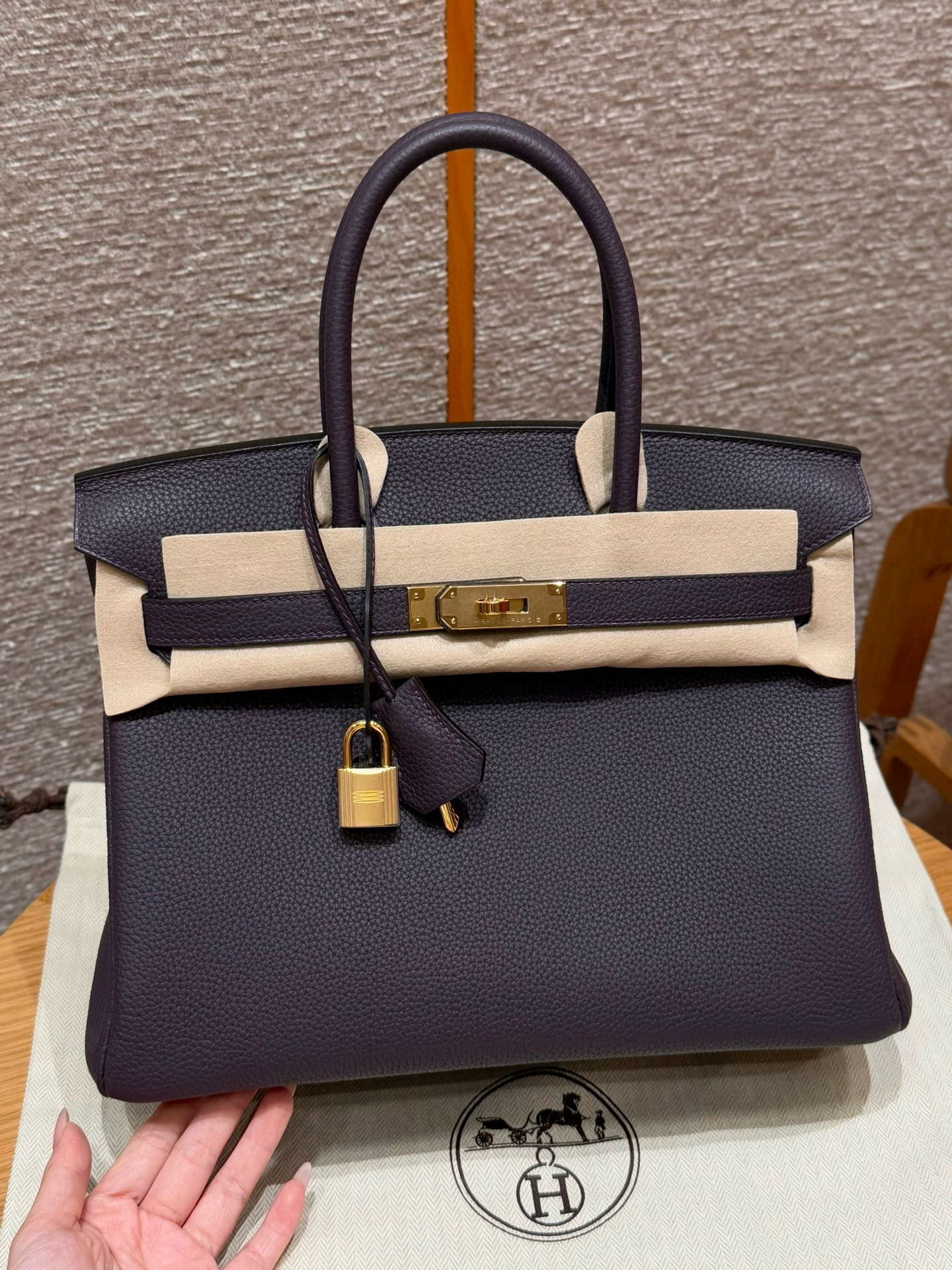 에르메스 Hermes Birkin 30cm Togo 59 Raisin/gold