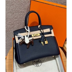 에르메스 Hermes Birkin 30cm Togo 76 Blue indigo/gold