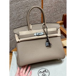 에르메스 Hermes Birkin 30cm Togo 81 Girs Tourterlle/silver