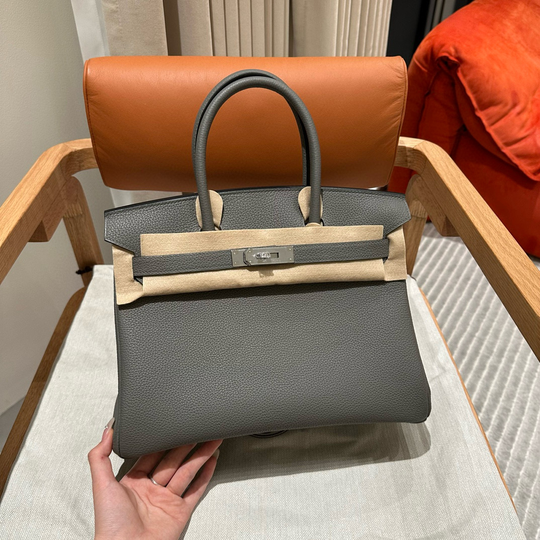 에르메스 Hermes Birkin 30cm Togo OL Gris Mayer/silver