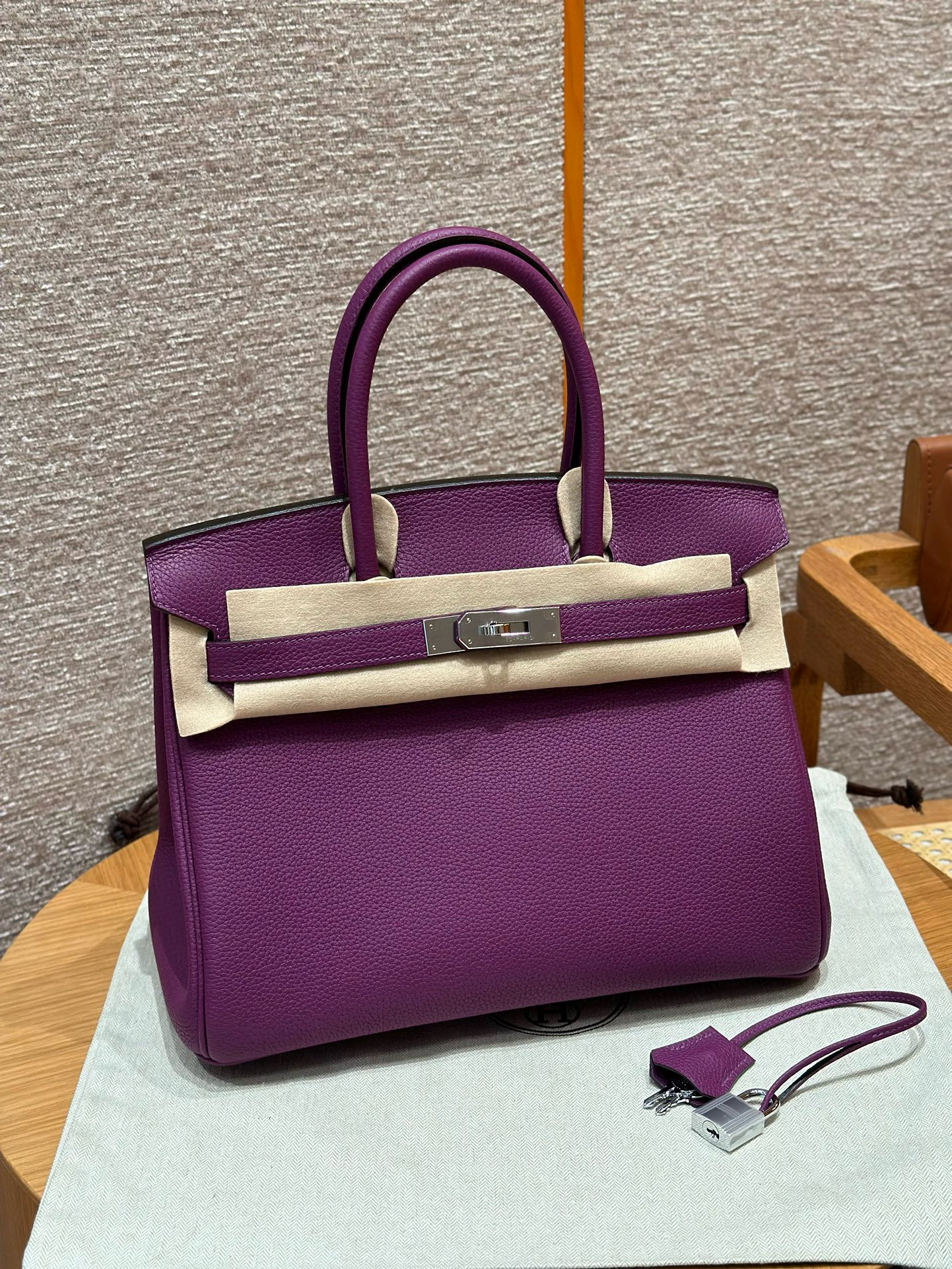 에르메스 Hermes Birkin 30cm Togo P9 Anemone/silver