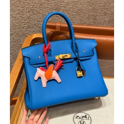에르메스 Hermes Birkin 30cm Togo T7 Blue Hydra/gold