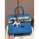 에르메스 Hermes Birkin 30cm Togo T7 Blue Hydra/silver
