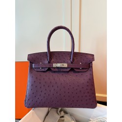 에르메스 Hermes Birkin 30cm KK ostrich P9 Anemone/silver
