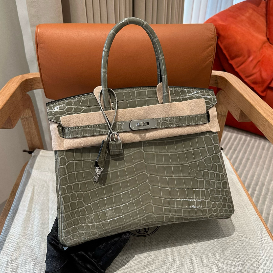 에르메스 Hermes Birkin 30cm Niloticus 81 Gris tourterelle/silver
