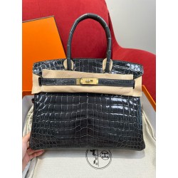 에르메스 Hermes Birkin 30cm Niloticus 88 Graphite/gold