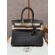 에르메스 Hermes Birkin 30cm Porosus Crocodile 88 Graphite/gold