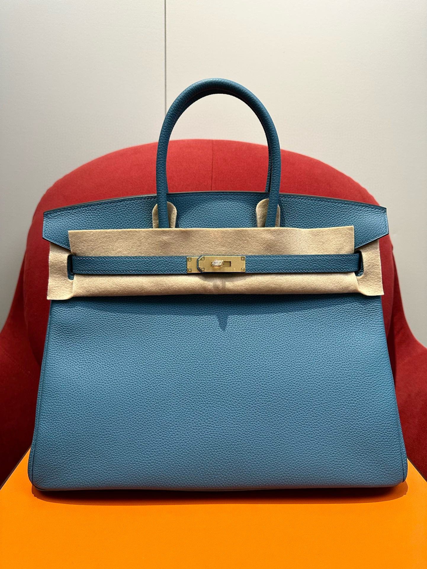에르메스 Hermes Birkin 35cm Togo 75 Blue Jean/gold