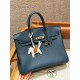에르메스 Hermes Birkin 35cm Togo S4 Deep Blue/silver