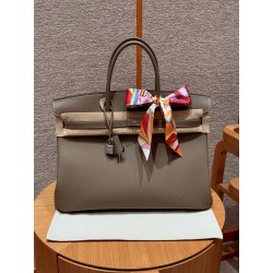 에르메스 Hermes Birkin 40cm Togo 18 Etoupe/silver