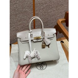 에르메스 Hermes Birkin Touch 25cm Togo and Matte Alligator 8L Beton/gold