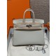 에르메스 Hermes Birkin Touch 25cm Togo and Matte America crocodile 80 Girs Perle/silver