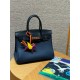 에르메스 Hermes Birkin Touch 30cm Togo and Matte Alligator 73 Blue saphir/Rose gold