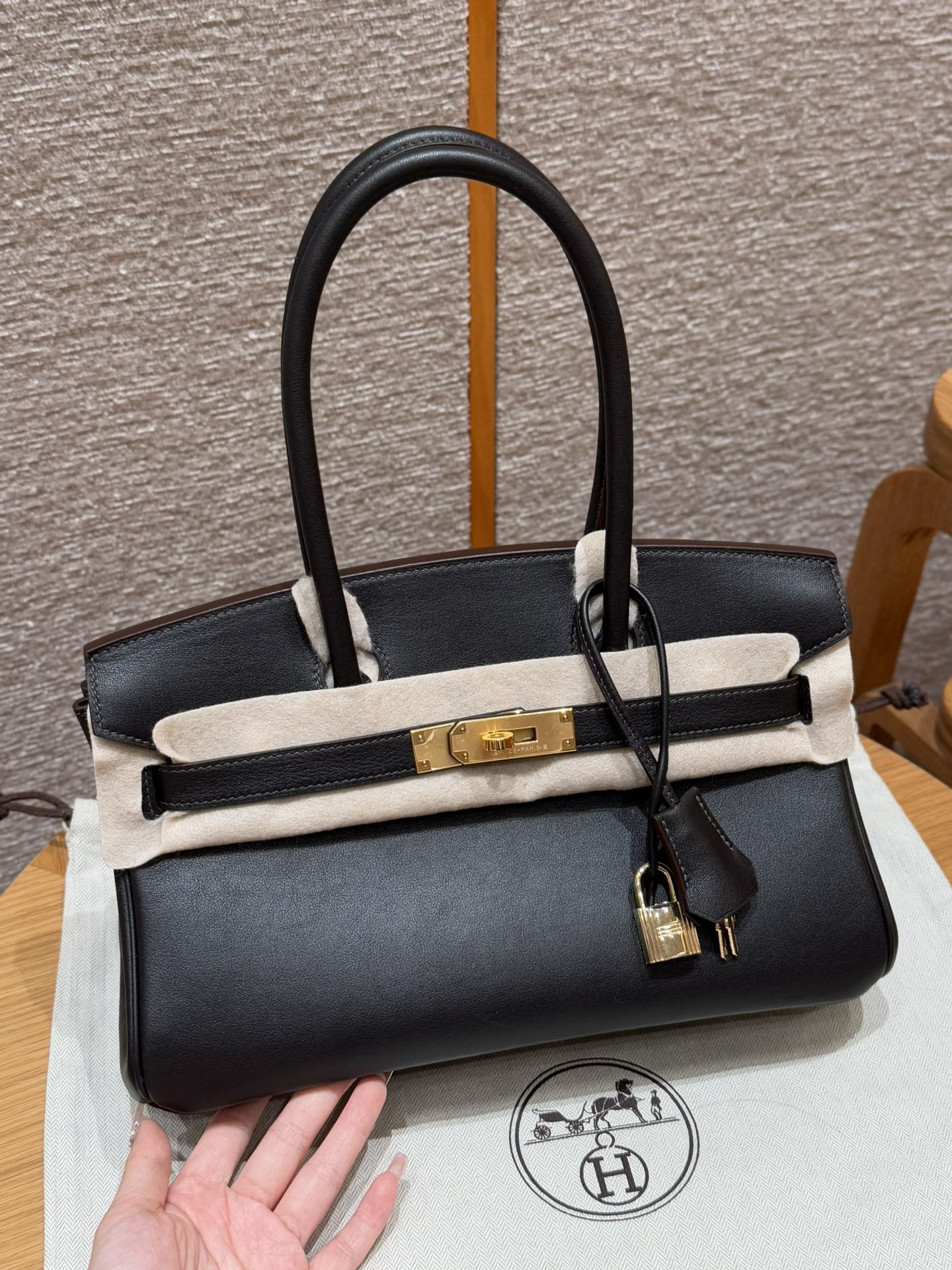 에르메스 Hermes Shoulder Birkin 30cm Swift 46 Ebene/gold