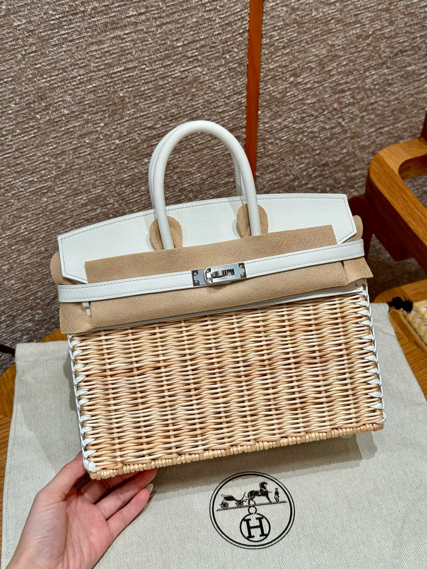 에르메스 Hermes Birkin Picnic 25cm Swift 01 Blanc/silver