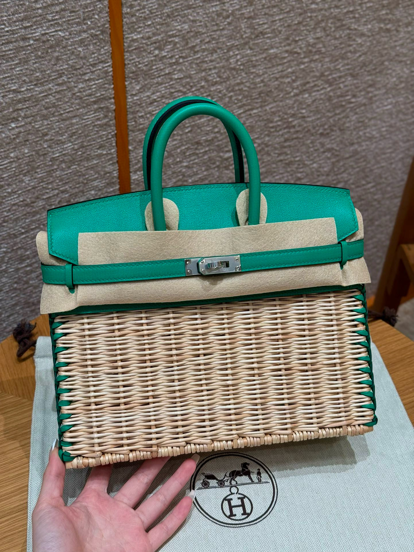 에르메스 Hermes Birkin Picnic 25cm Swift 6W Menthe/silver