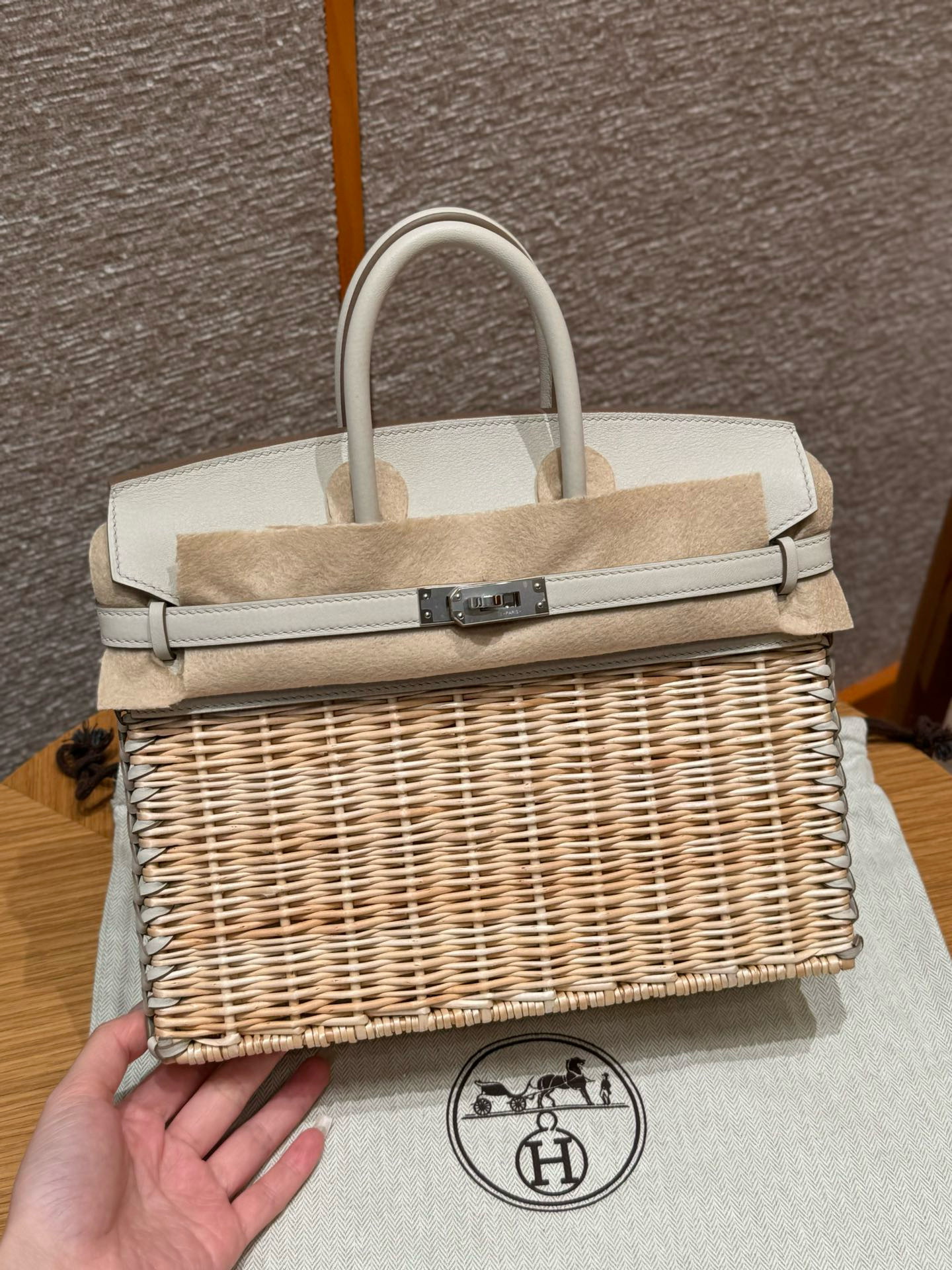 에르메스 Hermes Birkin Picnic 25cm Swift 8L Beton/silver