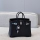에르메스 Hermes Brikin 25cm Chèvre 89 Noir and 9D Jaune amber/silver