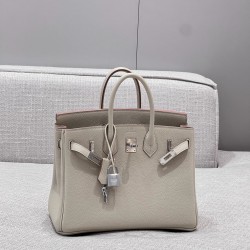에르메스 Hermes Brikin 25cm Germany Leather 8L beton/silver