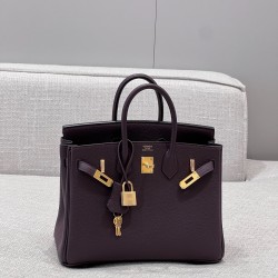 에르메스 Hermes Brikin 25cm Germany Leather 59 Raisin/gold