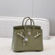 에르메스 Hermes Brikin 25cm Germany Leather Q1 Sauge/silver