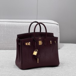 에르메스 Hermes Brikin 25cm Togo 0G Rouge seller/gold