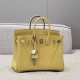 에르메스 Hermes Brikin 25cm Togo 1Z Jaune poussin/silver