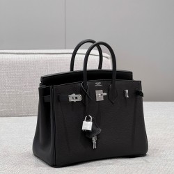 에르메스 Hermes Brikin 25cm Togo 89 Noir/silver