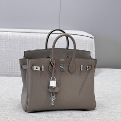 에르메스 Hermes Brikin 25cm Togo M8 Girs Asphalte/silver