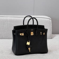 에르메스 Hermes Brikin 25cm Togo and Alligator 89 Noir/gold