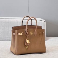 에르메스 Hermes Brikin 25cm Togo and Alligator OM Chai/gold