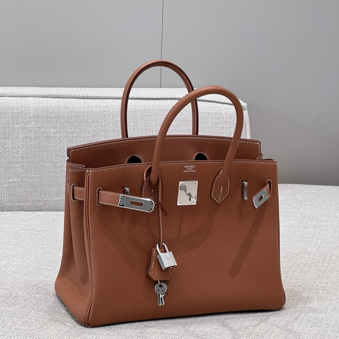 에르메스 Hermes Brikin 30cm Togo 37 Gold/silver