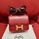 에르메스 Hermes Constance 19cm Box 55 Rouge H/gold
