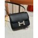에르메스 Hermes Constance 19cm chèvre 89 Noir/silver