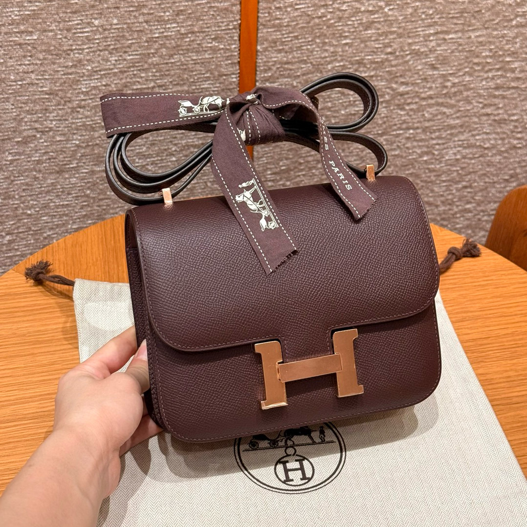 에르메스 Hermes Constance 19cm Epsom 0G Rouge seller/Rose gold