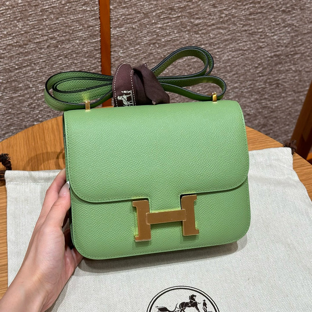에르메스 Hermes Constance 19cm Epsom 3i Vert Criquent/gold