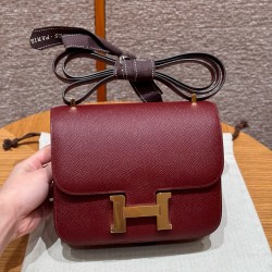 에르메스 Hermes Constance 19cm Epsom 55 Rouge H/gold