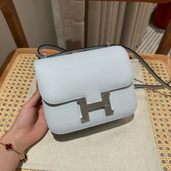 에르메스 Hermes Constance 19cm Epsom T0 Blue Brume/silver