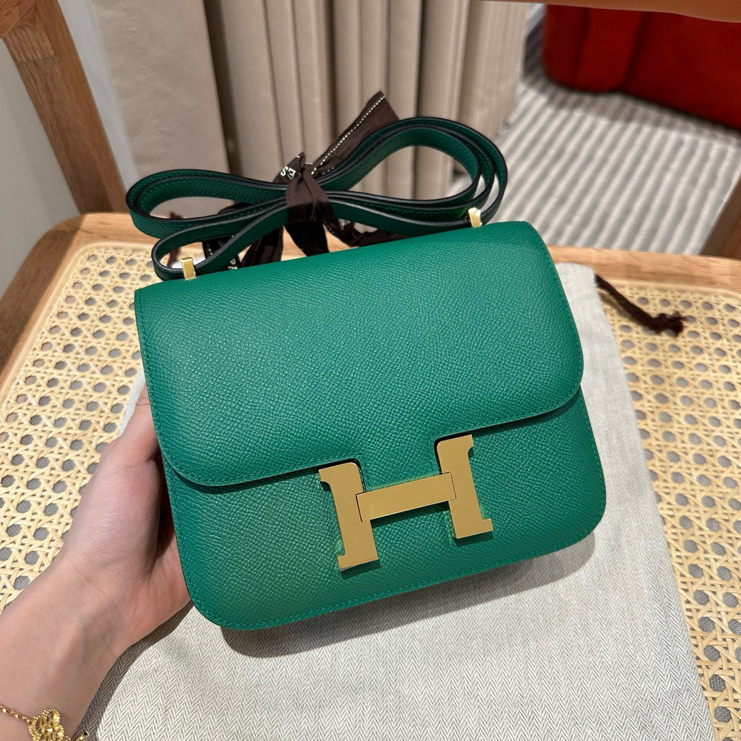에르메스 Hermes Constance 19cm Epsom Z6 Malachite/gold