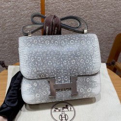 에르메스 Hermes Constance 24cm Lizard 1B Ombre/silver
