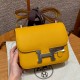 에르메스 Hermes Constance with mirror 19cm Epsom 9D Jaune ambre/silver
