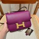 에르메스 Hermes Constance with mirror 24cm Swift P9 Amemone/gold