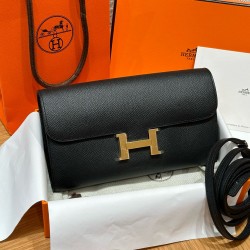 에르메스 Hermes Constance to go 20cm Epsom 89 Noir/gold