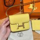 에르메스 Hermes Constance slim 12.4cm Evercolor 9R Lime/gold