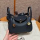 에르메스 Hermes Mini Lindy 19cm Clemence 2Z Blue Nuit/gold